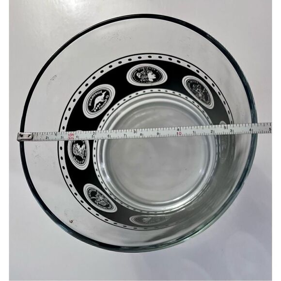 Vtg Hazel Atlas Coins Of the World 8 Glasses, Ice Bucket Black Gold & Caddy MCM - Picture 16 of 16